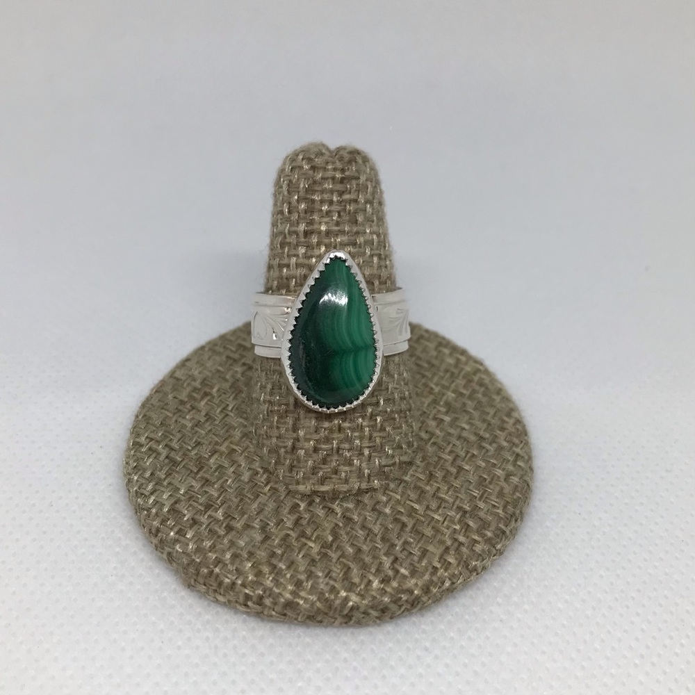 9.5Ct Malachite Ring Handmade